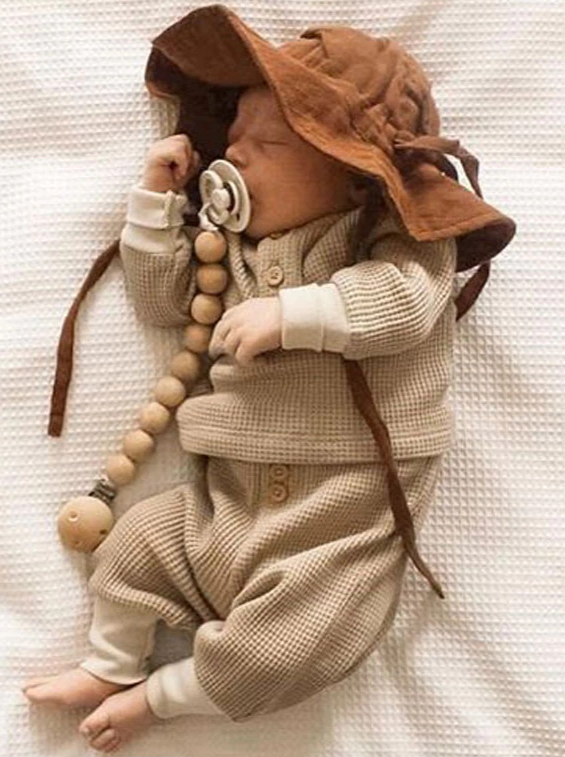 Baby At Rest Ribbed Long Sleeve Top And Legging Set