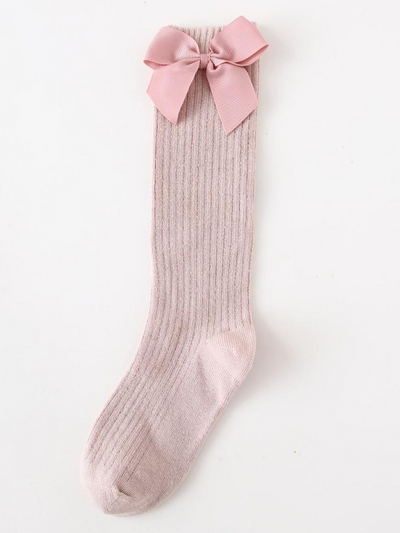 Children's Accessories | Satin Bow Ribbed Socks | Socks and Tights