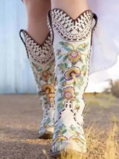 Women's Embroidered Floral Cowboys Boots By Liv and Mia - Mia Belle Girls