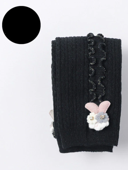 Baby Frilled To Be Here Ribbed Leggings Black