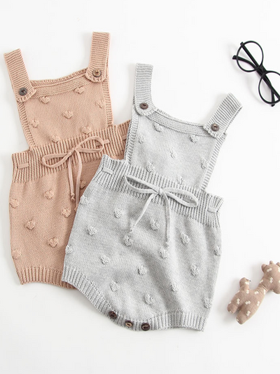 Baby I Heart My Romper Autumn Knit Drawstring Onesie