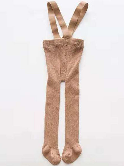 Baby High Waist Overall-Style Leggings Tan