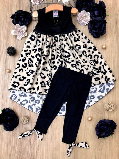 Toddler Spring Outfits | Tank Leopard Print Hi-Lo Tunic & Legging Set