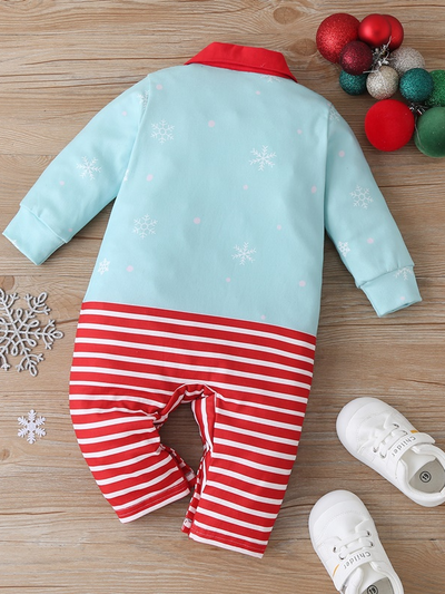 Baby Peep Santa Striped Raglan Onesie - Mia Belle Girls