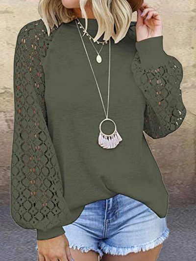 Women's Pure Elegance Crochet Sleeved Top - Mia Belle Girls