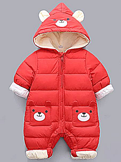 Baby Panda Puff Snowsuit Hooded Onesie - Mia Belle Girls