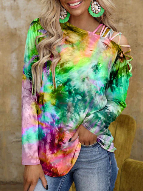 Women's Long-Sleeved Tie-Dye Top - Mia Belle Girls