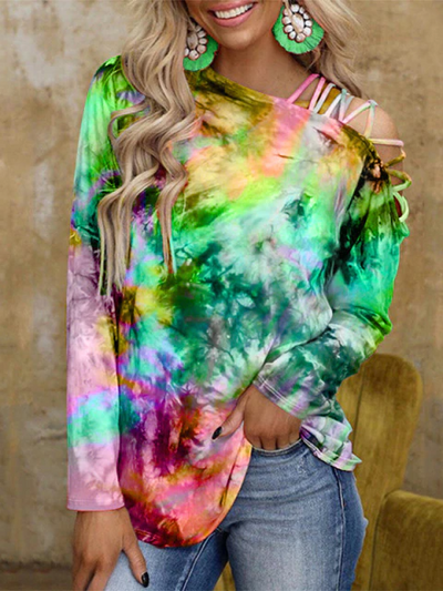 Women's Long-Sleeved Tie-Dye Top - Mia Belle Girls