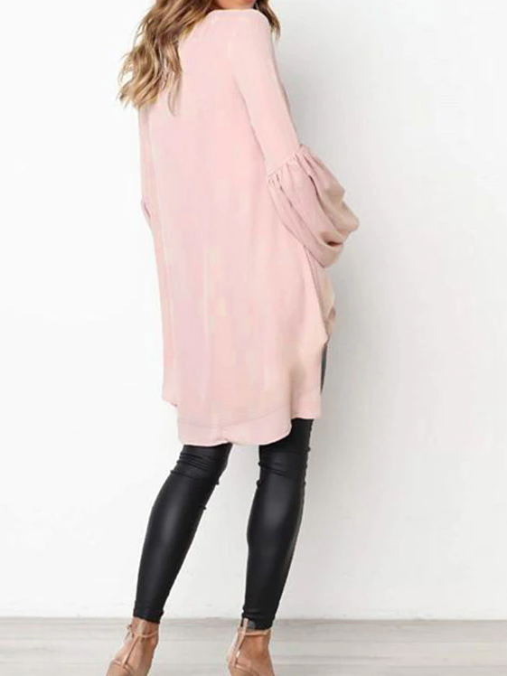 Women's Hi-Lo Bell Sleeved Top - Mia Belle Girls - pink