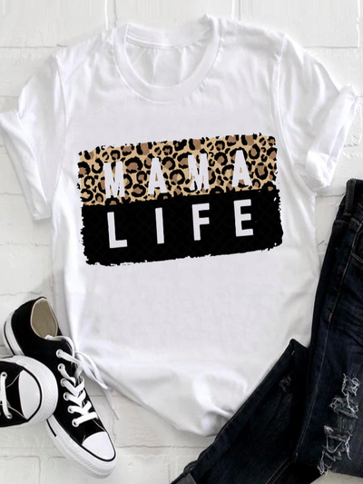 Women's "Mama Life" Color Block Top