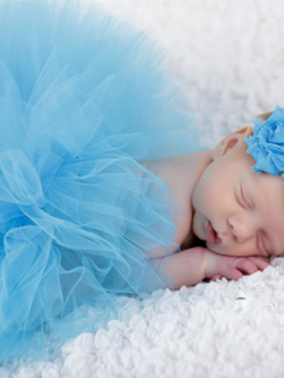 Tutu Skirt and Headband light blue