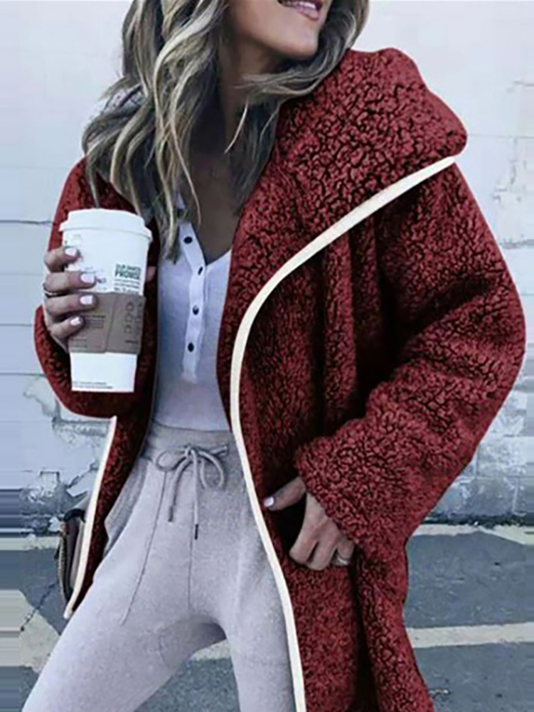 Women's Super Plush Full-Zip Fleece Cardigan Red