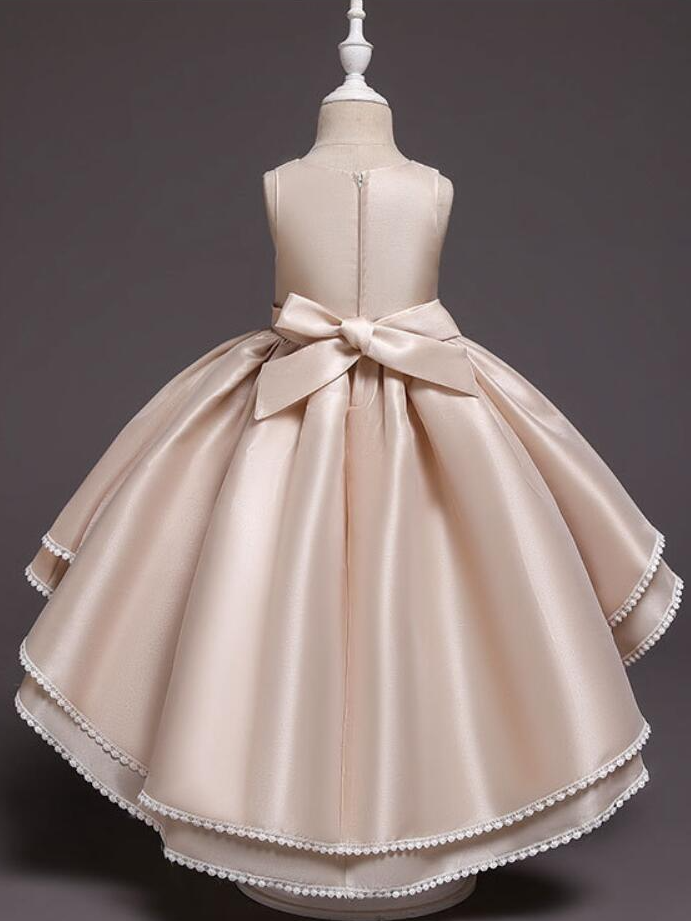 Girls Special Occasion Dress | Flower Embellished Hi-Lo Formal Dress