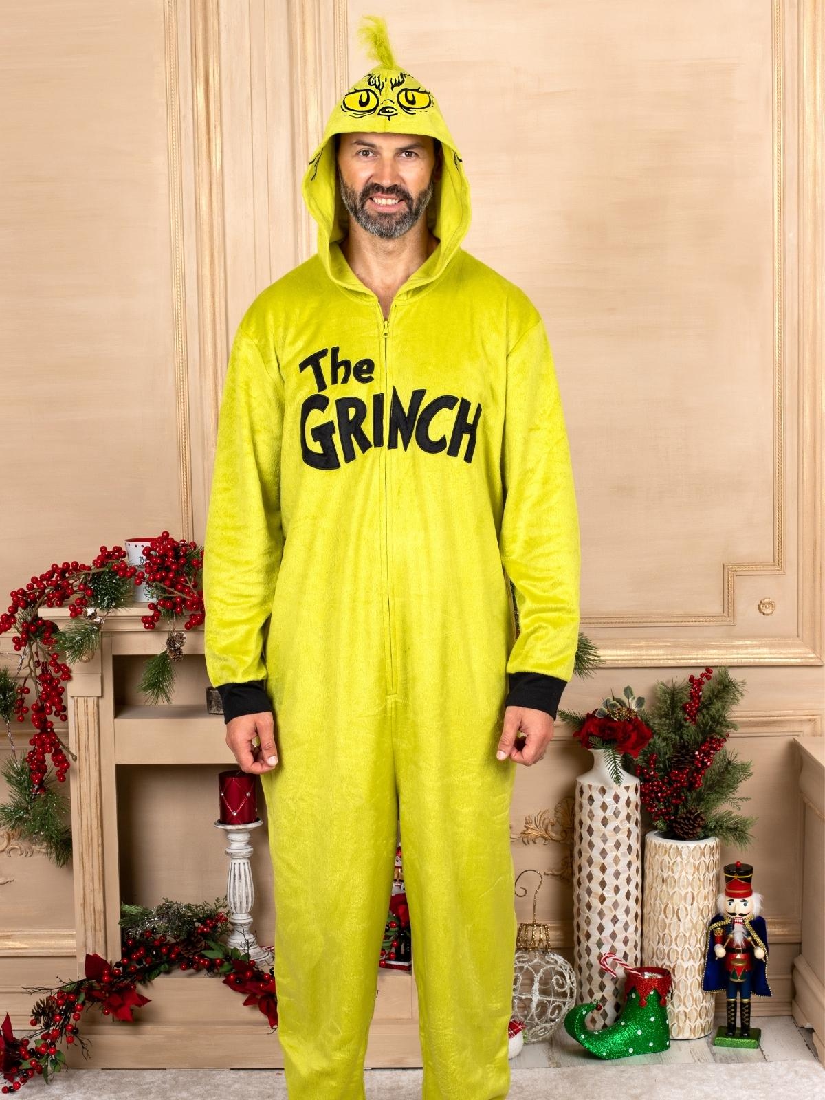 Family Matching Grinch Hoodie Onesie Pajamas - Mia Belle Girls