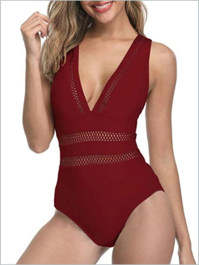 Women's Slimming Mesh One Piece Swimsuit