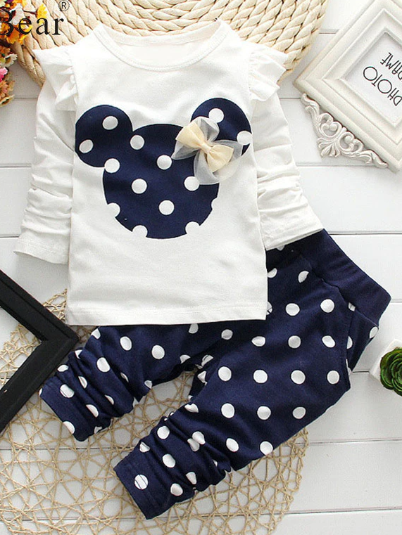 Girls Mini Mouse Inspired Polka Dot Top and Leggings Set - Mia Belle Girls