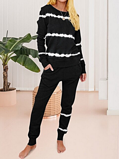 Women's Sophisticated Tie-Dye Loungewear Jogger Set - Mia Belle Girls