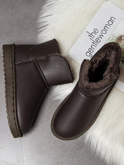 Women's Faux Leather UGG-Inspired Lined Booties By Liv and Mia - Mia Belle Girls