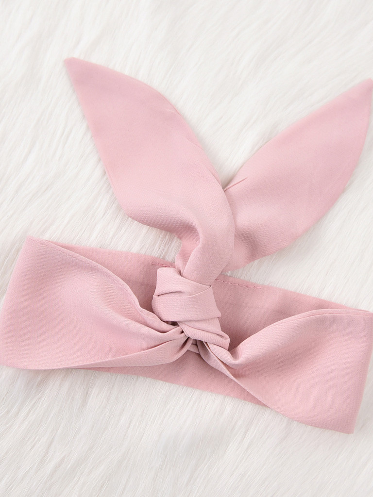 Baby Leopard Print Ruffle Long Sleeve Onesie With Headband Pink