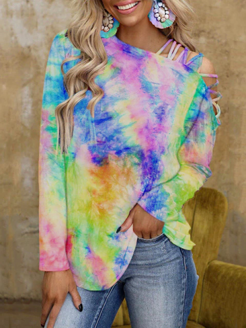 Women's Long-Sleeved Tie-Dye Top - Mia Belle Girls