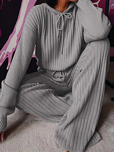 Women's Break Time Knit Loungewear Jogger Set- Mia Belle Girls