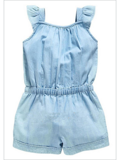 Girls Summer Clothes |Time For Playdates Denim Ruffle Romper