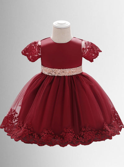 Baby Joy to the World Floral Trim Dress