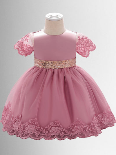 Baby Joy to the World Floral Trim Dress