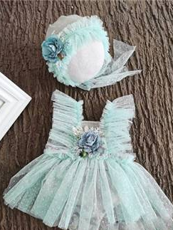 Baby Photoshoot tutu onesie with headpiece