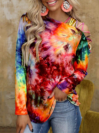 Women's Long-Sleeved Tie-Dye Top - Mia Belle Girls