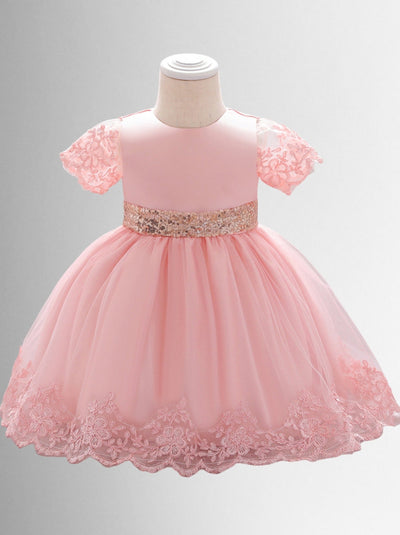 Baby Joy to the World Floral Trim Dress