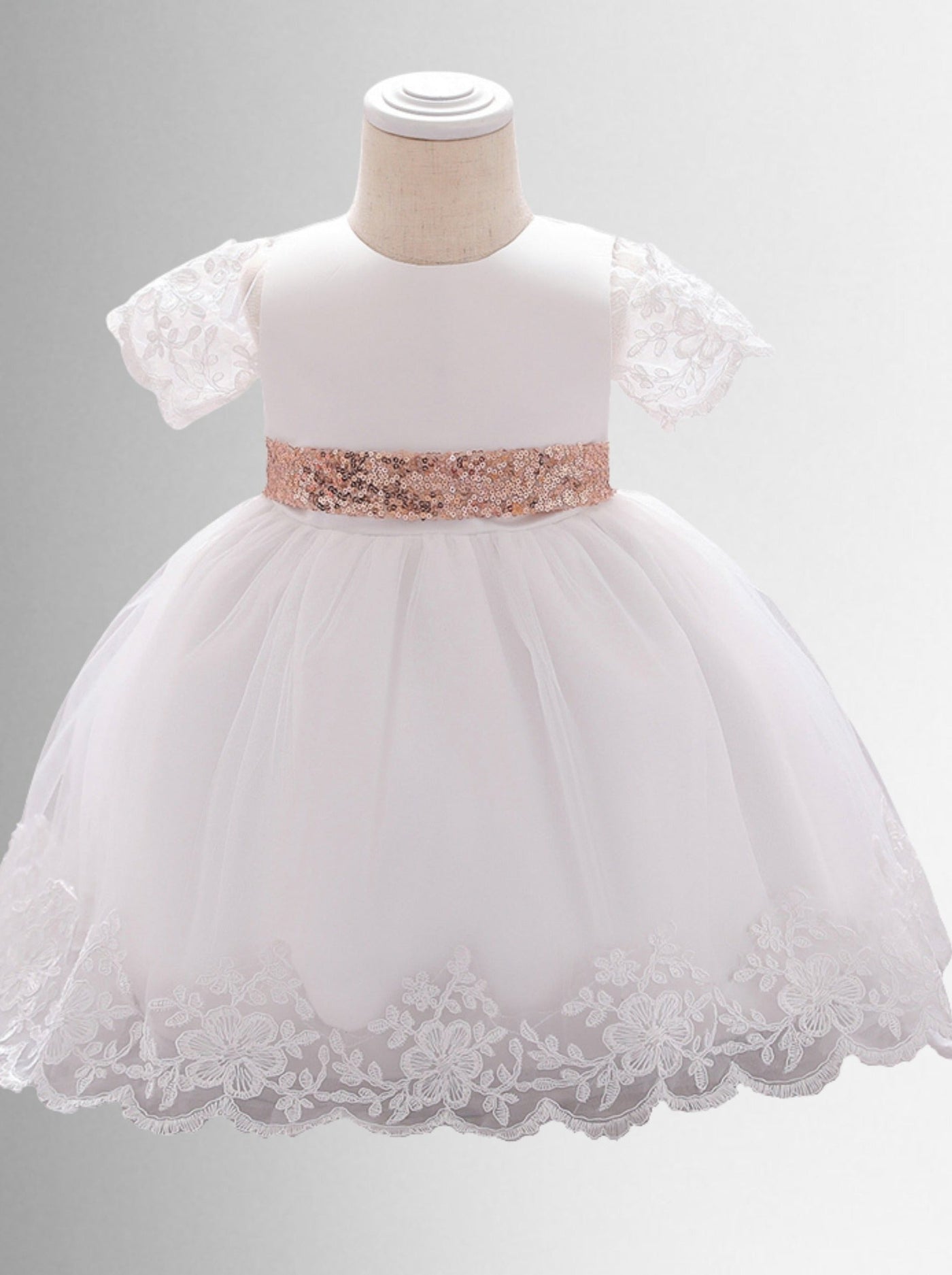 Baby Joy to the World Floral Trim Dress