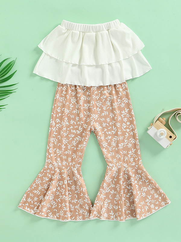 Toddlers Summer Ruffle Tube Top & Flared Pants Set - Mia Belle Girls