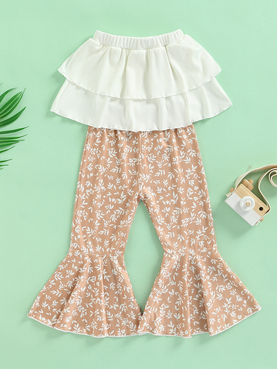 Toddlers Summer Ruffle Tube Top & Flared Pants Set - Mia Belle Girls