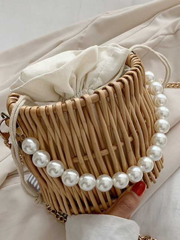 Women's Trendy Woven Bohemian Chic Bucket Bag