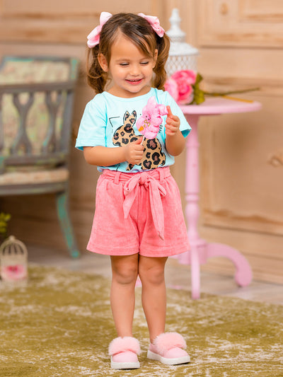 Girls The Wildest Bunny Short Sleeved Easter Top