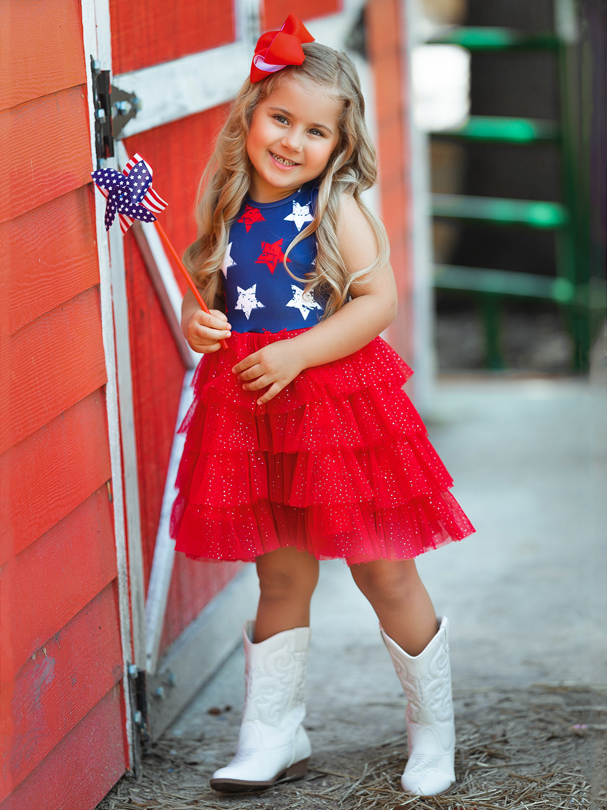Girls 4th Of July Dresses | Sleeveless Tiered Sparkle Tutu Dress