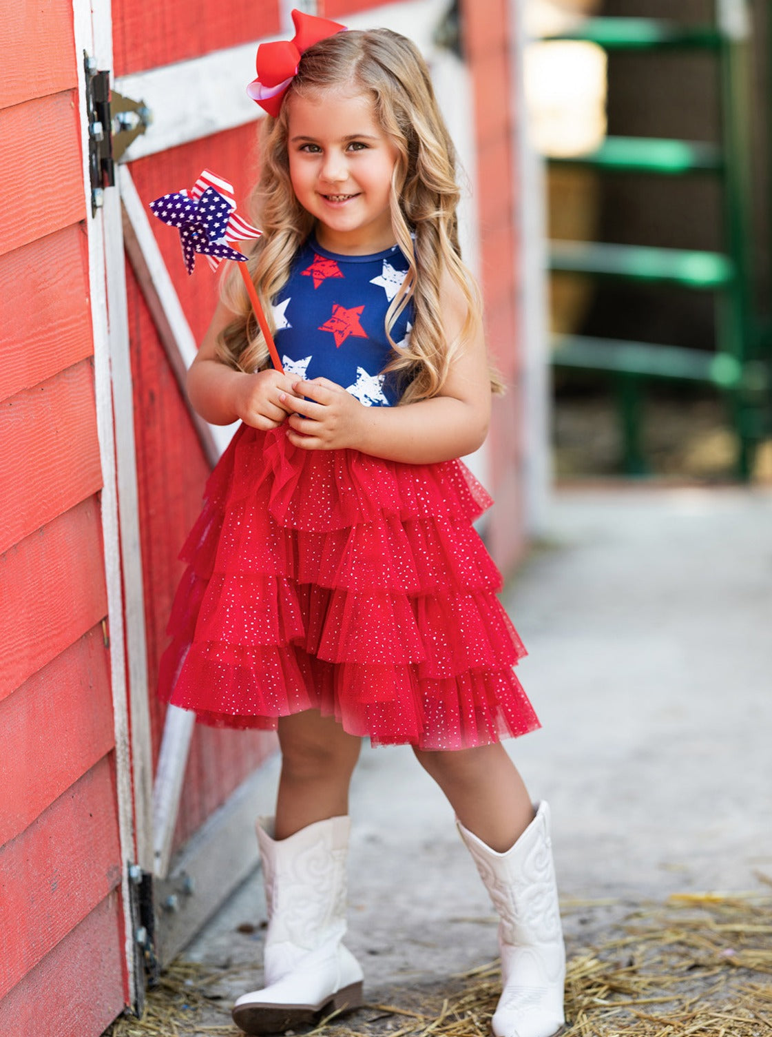 Girls 4th Of July Dresses | Sleeveless Tiered Sparkle Tutu Dress