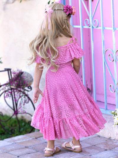 Pretty Like A Peony Cold Shoulder Maxi Sundress - Mia Belle Girls