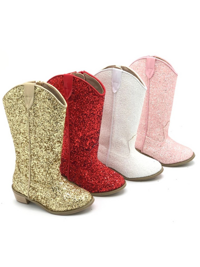Kids Shoes By Liv & Mia | Girls Glittery Knee High Cowboy Boots 