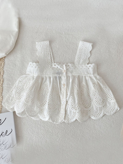 Easy Breezy Lace & Denim Skort Set