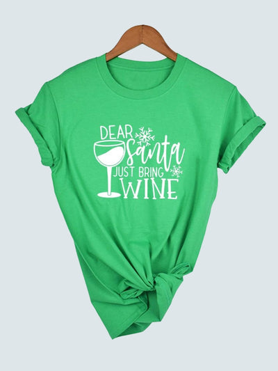 Women's Dear Santa Just Bring Wine Top - Mia Belle Girls