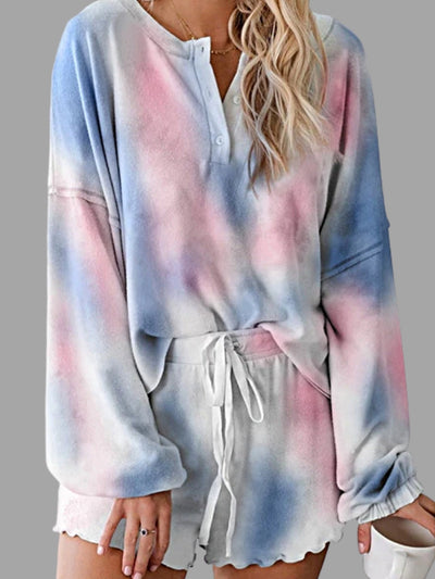 Women's Dramatic Tie-Dye Shorts Loungewear Jogger Set - Mia Belle Girls