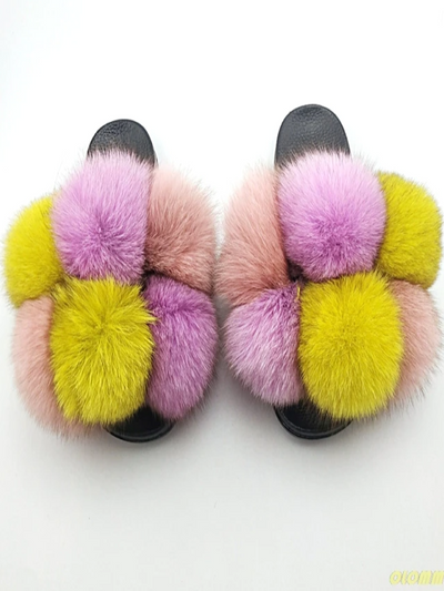 Women's Little Faux Fur Slippers By Liv and Mia - Mia Belle Girls
