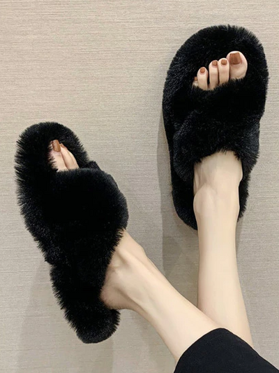 Women's Oh So Soft Faux Fur Slippers By Liv and Mia - Mia Belle Girls