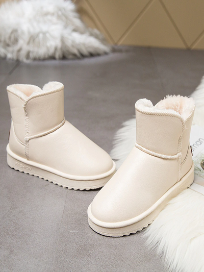 Women's Faux Leather UGG-Inspired Lined Booties By Liv and Mia - Mia Belle Girls