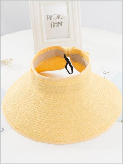 Women's Bow Straw Visor Hat