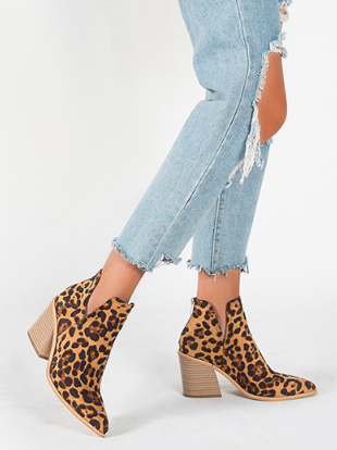 Women's Leopard Ankle Booties By Liv and Mia - Mia Belle Girls