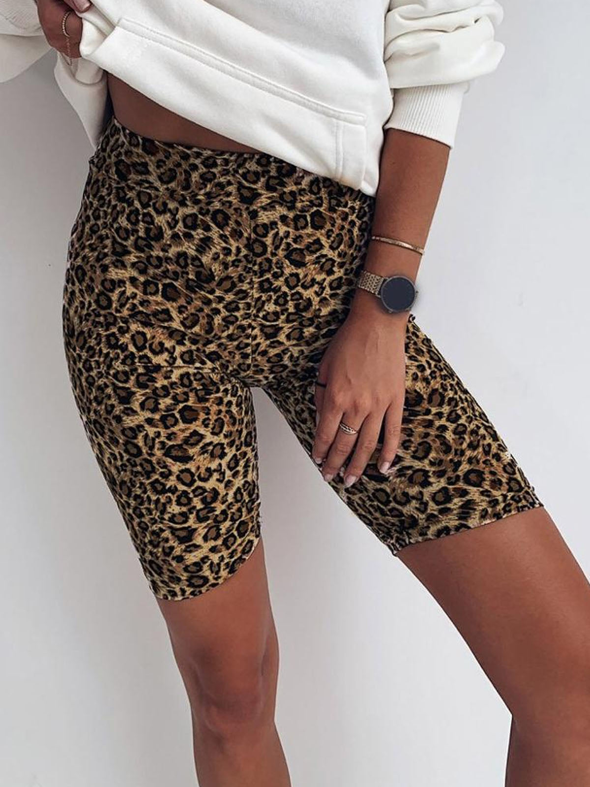 Women's Leopard  Sports Yoga Short