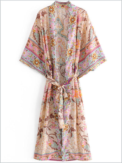 Women's Boho Floral Pattern Cover Up